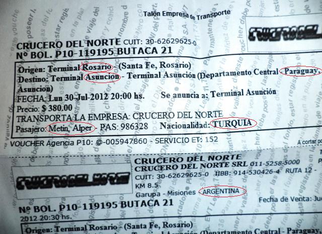Argentina paraguay bus arjantin paraguay otobus bilet ticket