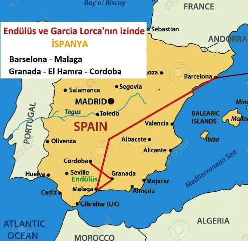 İspanya gezi planı haritası