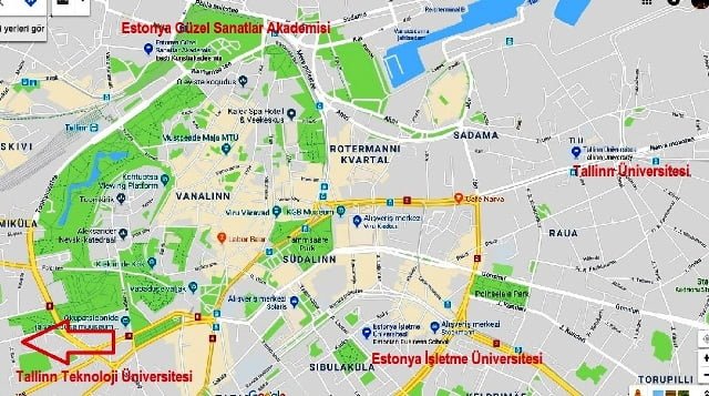 Tallinn üniversitesi nerede harita